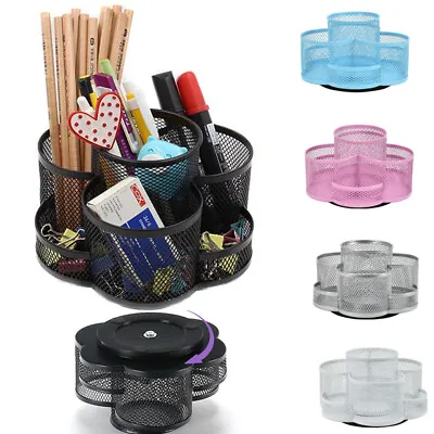 Desk Organiser / Mesh Desk Tidy / Pen Holder / Multi Functional / 360 Rotating • £9.99