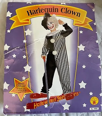 Vintage Rubie's  Harlequin Clown  Child Black & White Costume ~ Small (4-6) • $7.96