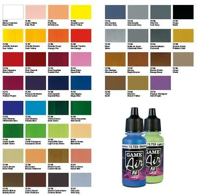 £2.58 • Buy Vallejo Game Air Airbrush Paints Choose Pick Mix Any 17ml Full Range Inc Primers