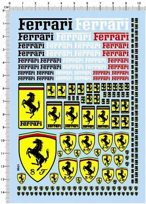 Water Slide Decals FERRARI (1705) For 1/12 1/18 1/24 1/20 1/43 Model Kits • £7.79