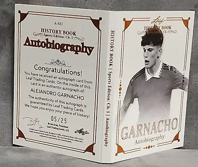 Alejandro Garnacho 2023 Leaf History Book Ch 1 Autobiography 5/25 #A-AG1 • $225