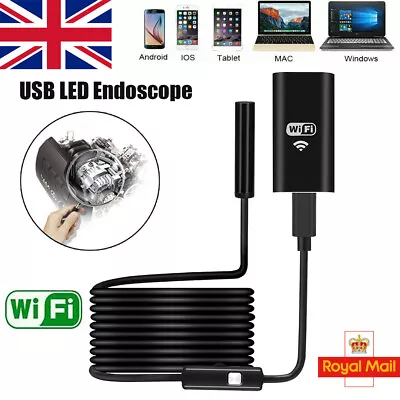 £16.50 • Buy 6 LED WIFI Endoscope Wireless Borescope Inspection Camera For IPhone Android New