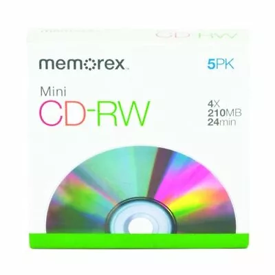 Memorex 4X 8CM Rewritable Pocket CD-RW - 5 Pack • $15.95