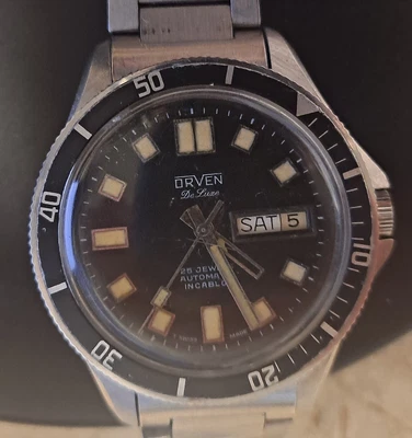 $999 • Buy ORVEN  De LUXE 1960s Swiss  25 JEWELS  AUTOMATIC INCABLOC  WATCH