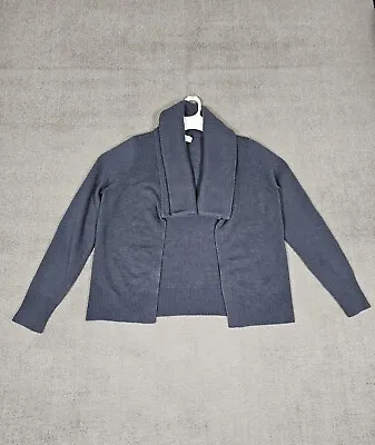 J Crew Dreamy Cardigan Wool Cashmere Blend Sweater Womens L Gray Shawl Collar  • $29