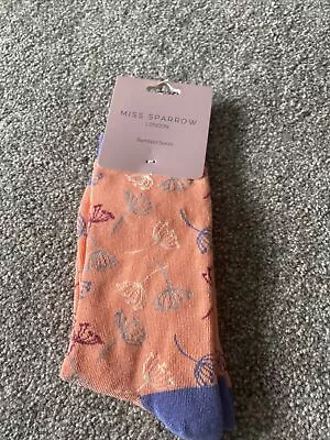 £7 • Buy One Pair Of Miss Sparrow Socks, One Size (4-7 UK), New