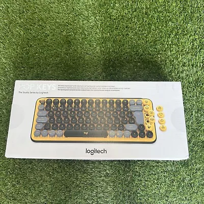 Logitech POP Keys Keyboard Wireless - Black/Yellow New Sealed • £64.99