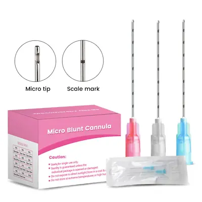 Micro Blunt  Cannula Syringe Tip  Needle High Quality For Filler Hyaluronic • £8.02