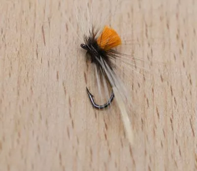 10Pcs Orange Grey Caddis Fly Size 10 Trout Fishing Classic Mosquito Dry Flies • $13.17