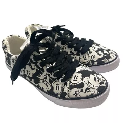 Disney Parks Mickey Mouse Sneakers Black & White Canvas NWT Size 7 • $35