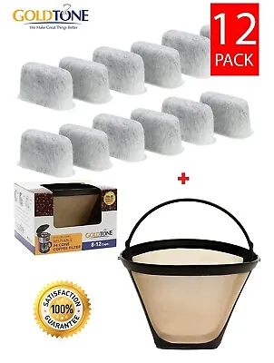$13.49 • Buy 12 Replacement Charcoal Water Filters & #4 Cone Filter For ALL Cuisinart Coffee 