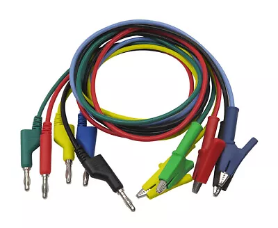 5pc Stackable Banana Plug To Crocodile Alligator Clip Test Probe For Multimeter • $26.22