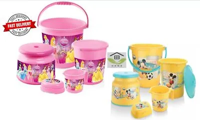 £60 • Buy Disney Princess 5 Pcs Bathroom Set Bucket,Mug,Soap Case,Stool, Dustbin Mickey