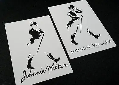 £19.95 • Buy Set Of 2pcs Johnnie Walker Old And New Styles Logo Label Whisky Airbrush Stencil