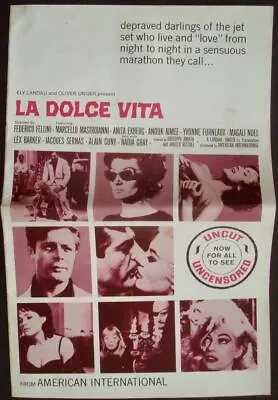 La DOLCE VITA Movie Pressbook R1966 FEDERICO FELLINI MASTROIANNI EKBERG NM • $125