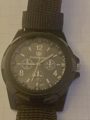 Gemius Racing Military Sport Mens Fabric Band Watch Black Digital Wrist Watches • $7.99