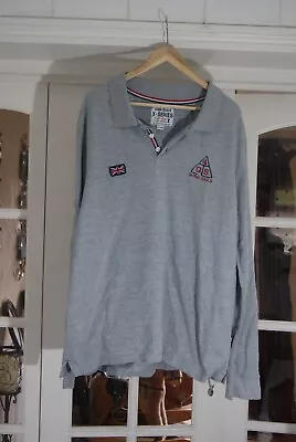 1a QUBA SAILS X-Series Man Grey Cotton Long Sleeve Polo Shirt Size 2XL • £9.99