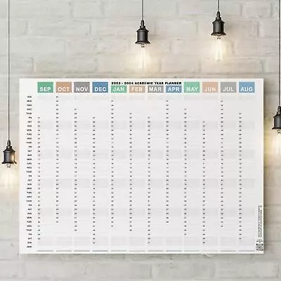 £19.99 • Buy 2023 - 2024 Academic Wall Planner Mid Year Student Calendar Year Planner Print