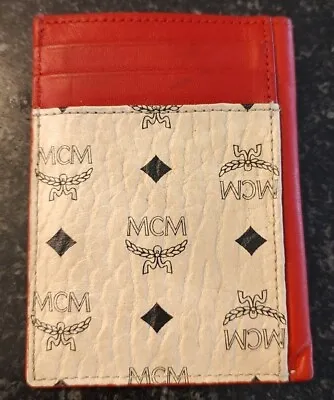 MCM Card Holder Wallet -Red/TAN -USED-CoA Included  • $104.99