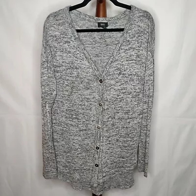 Mossimo Women's M Cardigan Sweater Gray Heather V-neck Button Up Long Sleeves • $18.85