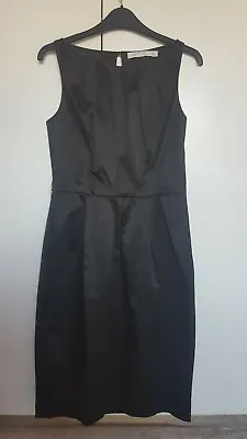 $13.41 • Buy New Zara Black Midi Structured Tulip Pleated Dress Size S Silk Look Rrp £70