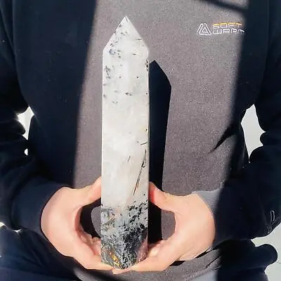 Natural Black Tourmaline Crystal Obelisk Quartz Crystal Energy 1900g • $0.99