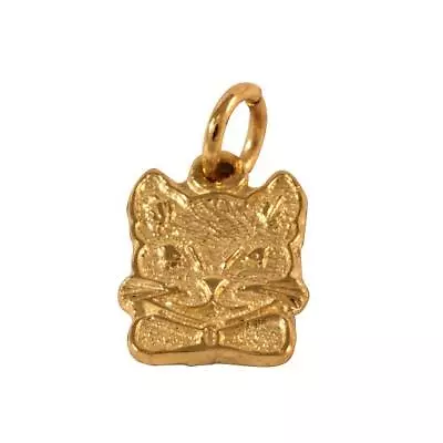 9ct Gold 2D Cat Face Charm / Flat / Cats / Charms / Kitten • £56