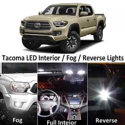 White LED InteriorFogReverse Lights Package +Tool For 2016-2023 Toyota Tacoma • $32.99