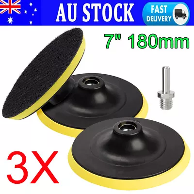 3x 7  Backing Pad Wheel 180mm Hook Loop M14 Shaft For Angle Grinder Sanding Disc • $17.69