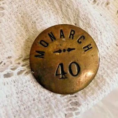 $14.99 • Buy Vintage / Antique Brass Monarch 40 Badge Or Pin Taxi ?