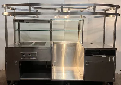 HOT FOOD Concession Cater Cart Wheeled  Hot Food Wells & Warmer & Sink. WE SHIP! • $8500