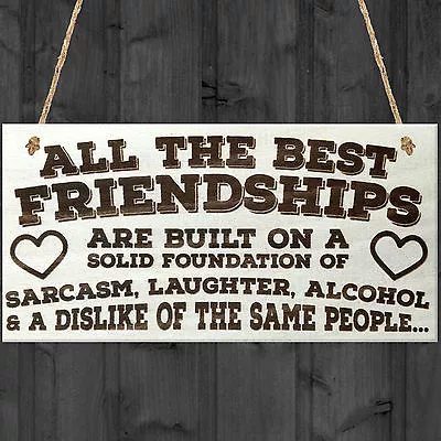 Friendship Sign Best Friend Plaque Thank You Gift Shabby Chic Heart ❤REAL WOOD❤ • £3.99