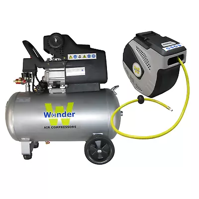 WONDER 3HP 240v Air Compressor 198L/min 24L Tank + Hose Reel • $217.55