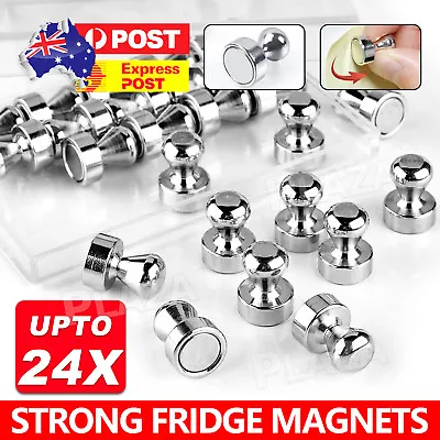 $7.95 • Buy 12/24x Mini Strong Fridge Magnets Neodymium Magnetic Crafts Whiteboard Push Pins