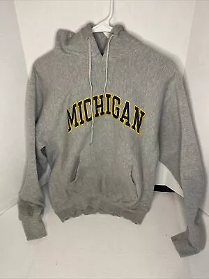 Vintage Steve And Barrys Michigan Wolverines Mens Sz XS Gray Hoodie Embroidered • $19.99