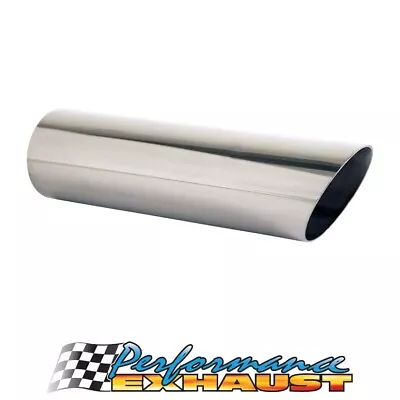 Angle Cut STAINLESS Exhaust Tip - 2  Inlet - 2 1/8  Outlet (8 Long) • $17