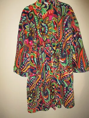 Ladies Vera Bradley Colorful Venetian Paisley Microfleece Robe- Size S/M No Belt • $14.99