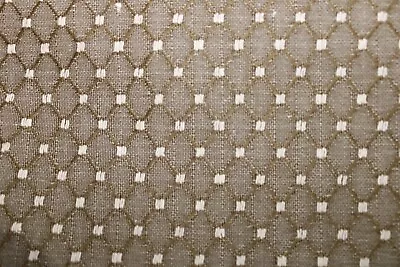 Fabric Remnant: Brown Diamond Mini Print Woven With Cream Dot In Each Corner  • $22.95