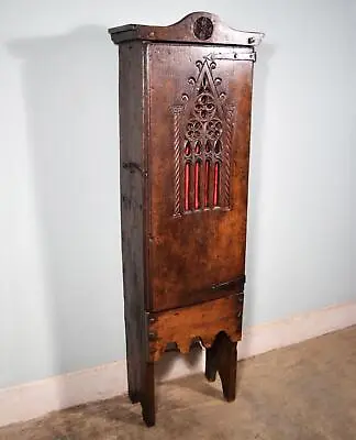 Late 1700's Antique French Gothic Revival Cabinet/Cupboard In Solid Oak Wood • $2095