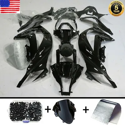 For Kawasaki Ninja ZX10R 2011-2015 Glossy Black Injection Fairing Kit +Bolts • $359.01
