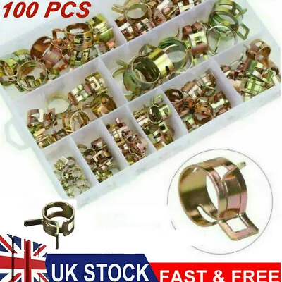 £7.59 • Buy Spring Hose Clips/Clamps Mikalor Fuel Air Gas Water Pipe Self Clamping 100Pcs GB