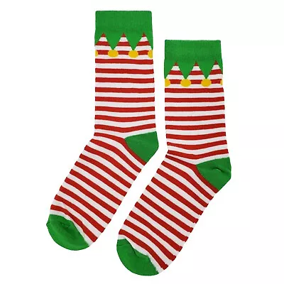 NWT Christmas Elf Dress Socks Novelty Men 8-12 Multicolor Crazy Fun Sockfly • $8.99