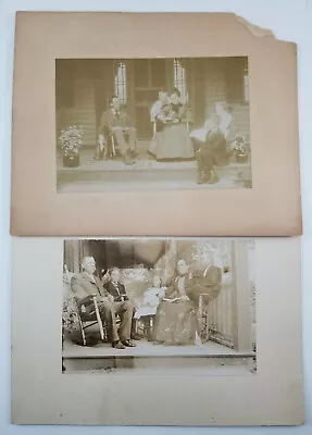 Antique Photos ID'd Family Relaxing On Porch Reading Children Man Woman Dog MA • $30