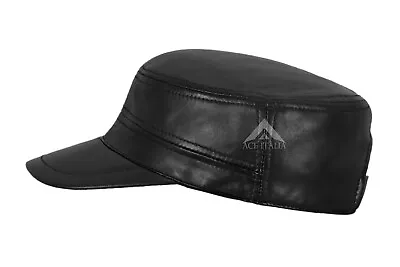 New Style Design CASTRO Cap Men Leather Black Gatsby Newsboy Golf Driving Beret • £23.99