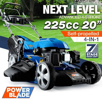 POWERBLADE Lawn Mower 20  Self Propelled 225cc Petrol Push Lawnmower 4-Stroke • $570