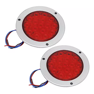 2x 4 Inch Red Round 16 LED Truck Trailer Stop Turn Tail Brake Lights Waterproof • $13.49