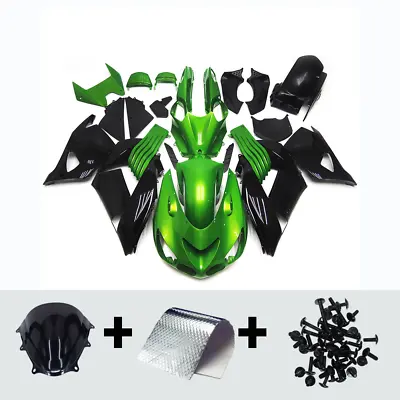 Fairing Kit For Kawasaki 2006 - 2011 Ninja ZX14 07 08 Bodywork Green Gloss Black • $459.95