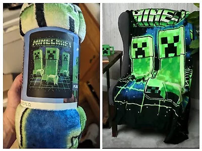 Minecraft Creepers Throw Blanket Minecraft Blanket Creeper Blanket Bioworld • $19.90