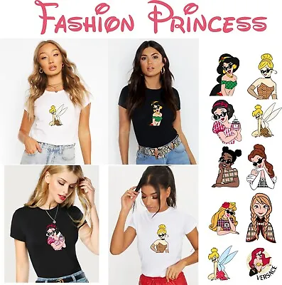 Fashion Princess Disney Tshirt Parody Brands Streetwear Summer Slim Fit • £8.99