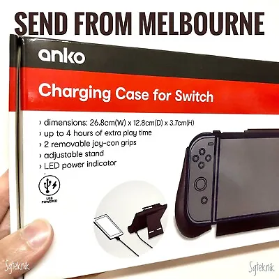 NEW Nintendo Switch Battery Charger Case Power Bank Joycon Cover USB-C W Stand • $28.50